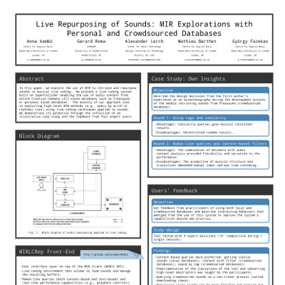 Xambó, Roma, Lerch, Barthet & Fazekas (2018) Live Repurposing of Sounds (NIME '18)